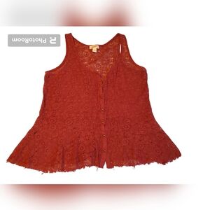 Arizona jeans lace top size Large